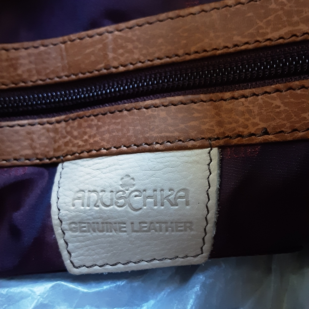 Anuschka Brown Multi-Color Hand-Painted Leather Hobo Bag - Picture 12 of 12